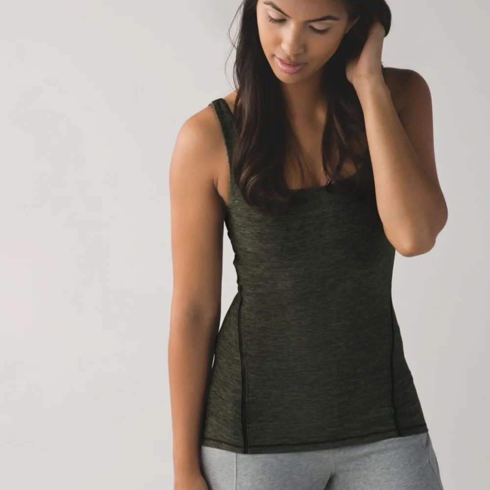 Lululemon Amala Tank Heathered Gator Green - Picture 1 of 11